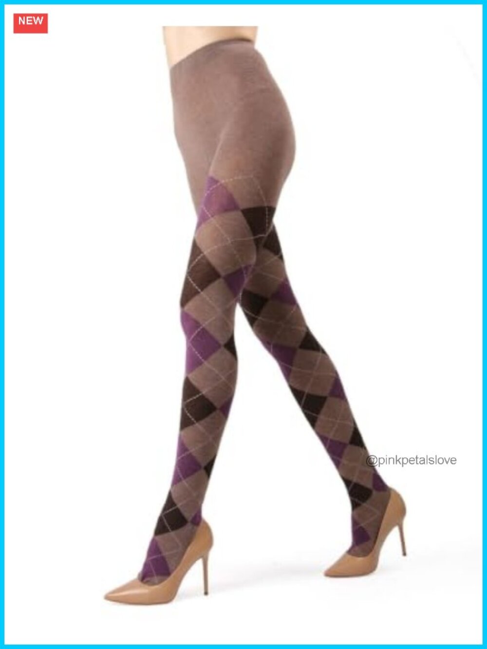 Argyle Cotton Sweater Tights Warm Winter Hosiery for Women